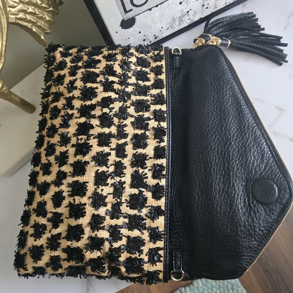 Henri Bendel The Debutant Raffia Clutch Crossbody Bag NWT - Picture 4 of 12